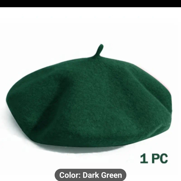 New Green FRENCH Beret Classic Tam Warm Winter French Art Basque Beret HAT - Picture 6 of 6